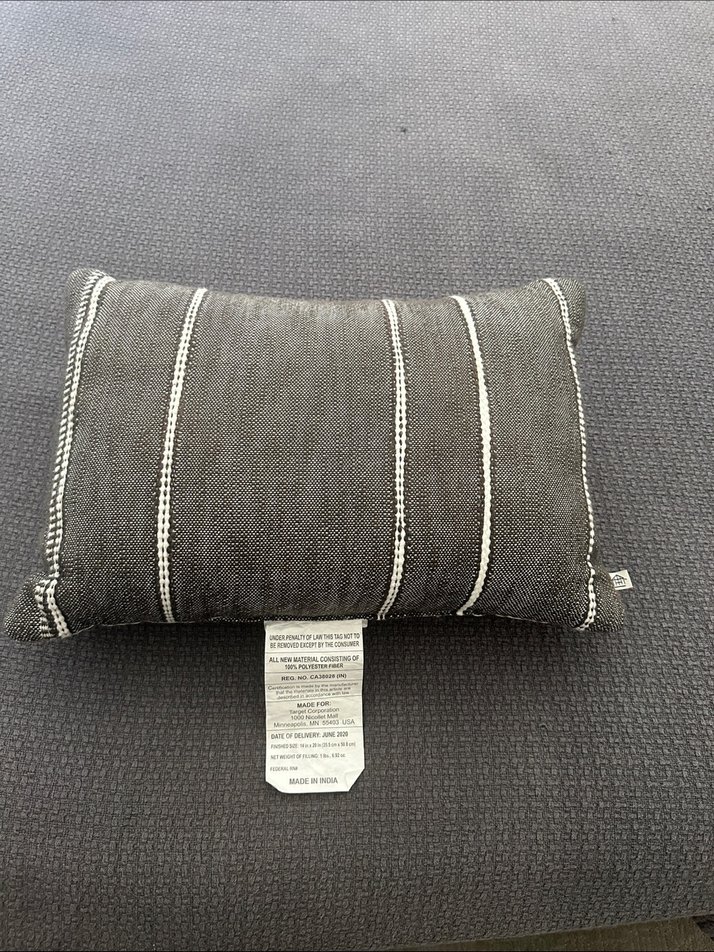Hearth & Hand with Magnolia Black & White Striped Decorative Lumbar Pillow NWT - Picture 1 of 2